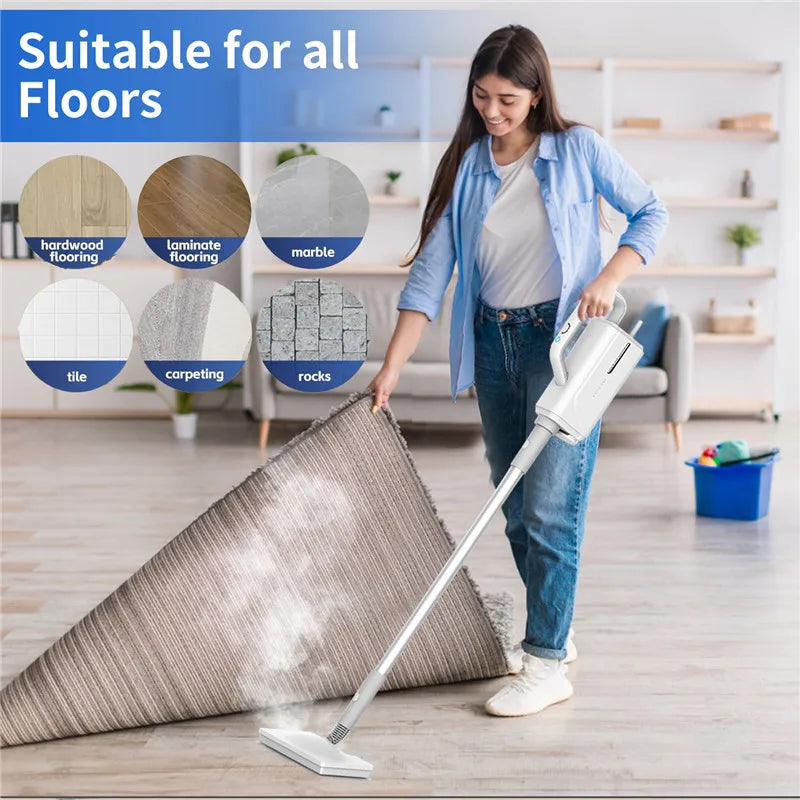 Steam Mop for Floor Cleaning, light weight Floor Steamer Cleaner for Hardwood/Tile/Laminate Floor Carpet, 10ft Long Power Cord
