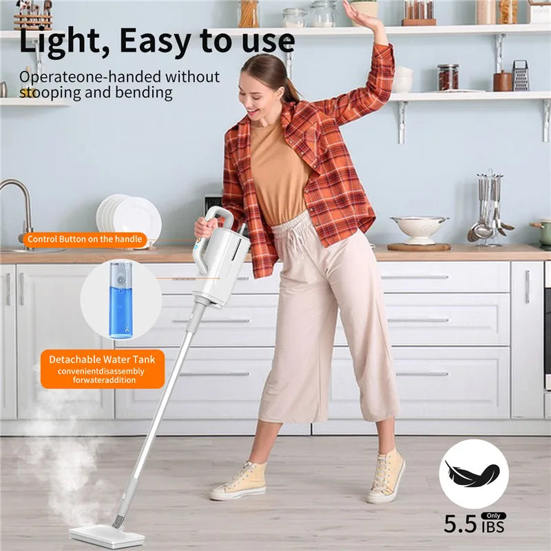 Steam Mop for Floor Cleaning, light weight Floor Steamer Cleaner for Hardwood/Tile/Laminate Floor Carpet, 10ft Long Power Cord