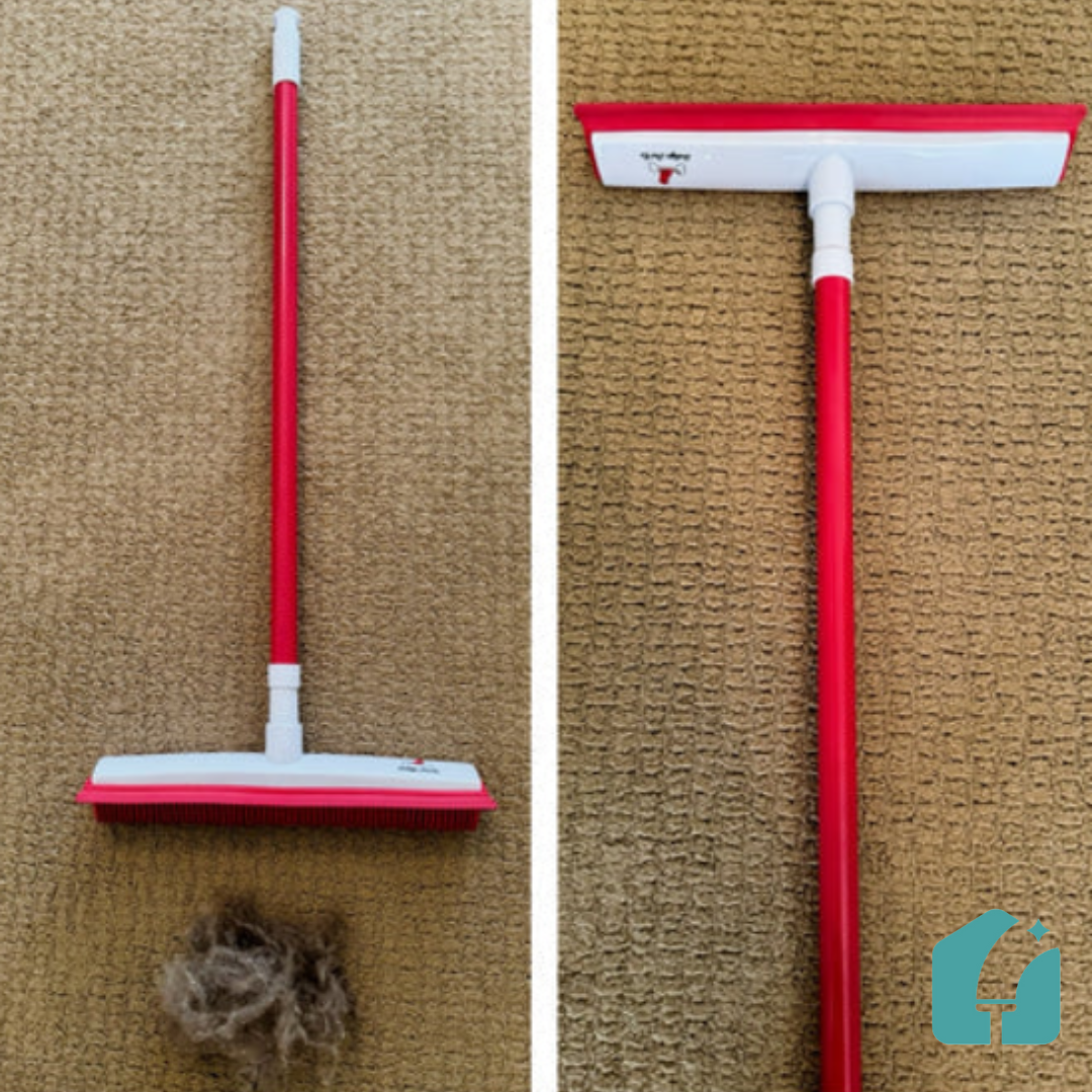 BALAI TÉLESCOPIQUE EN SILICONE POUR NETTOYAGE DE TAPIS