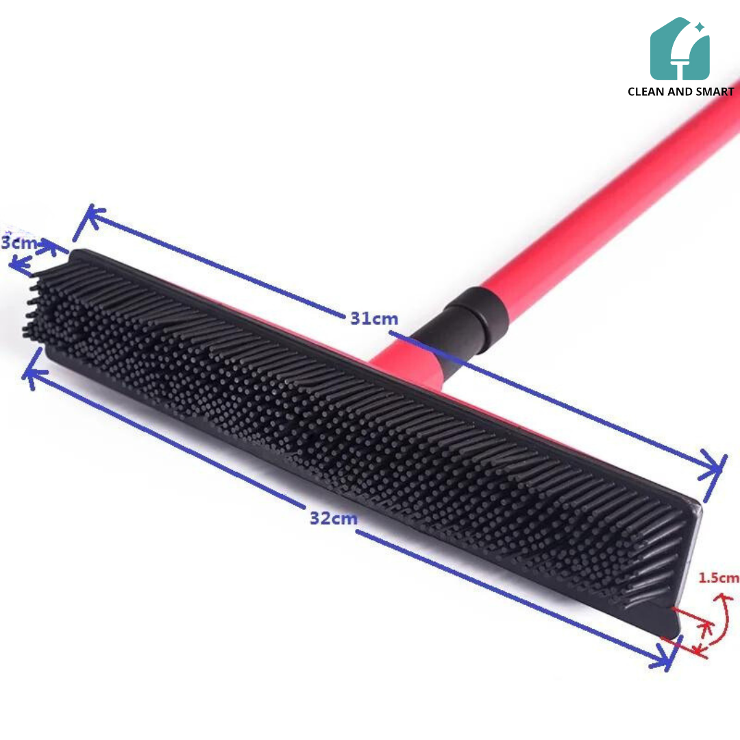 BALAI TÉLESCOPIQUE EN SILICONE POUR NETTOYAGE DE TAPIS