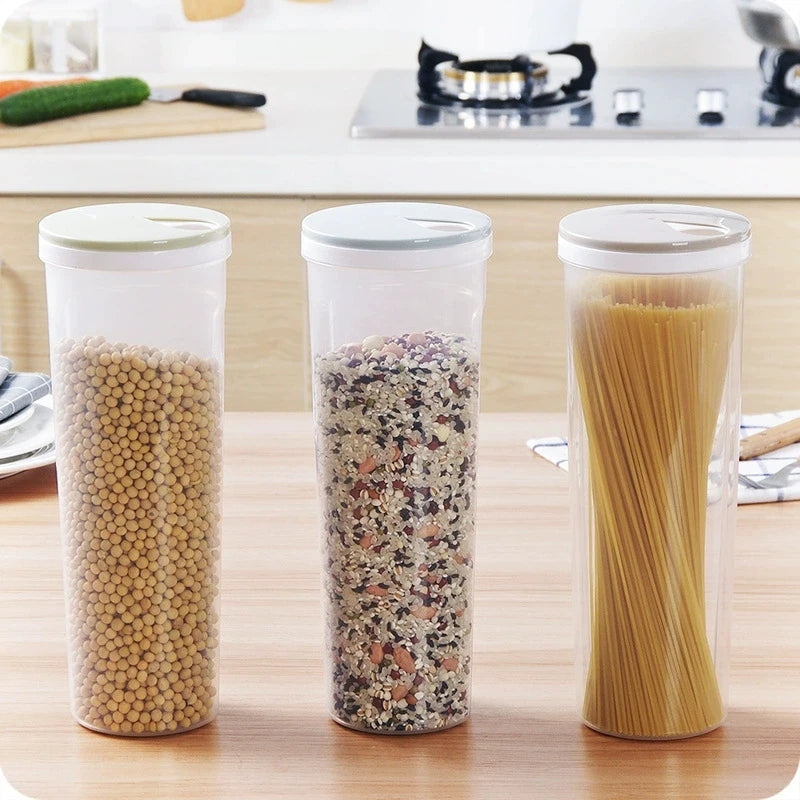 Noodles Storage Container Food Grade Plastic Airtight Kitchen Organizer Multi Compartment Sealed Can Pantry Dry Food Supplies