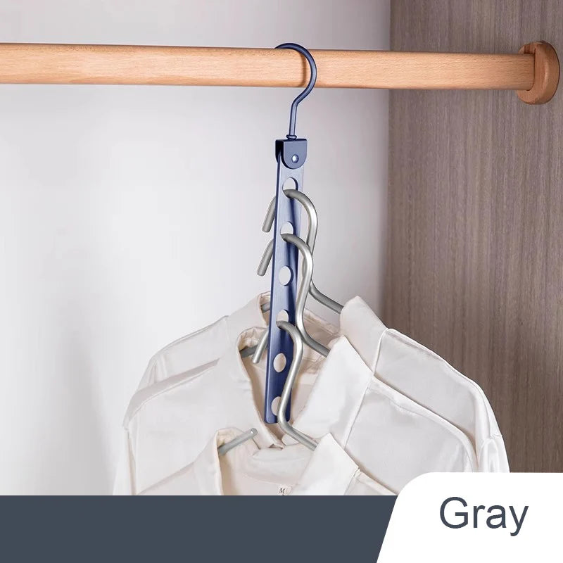 8 Holes Storage Rack for Clothes Hanger Organizer Foldable Rotatable Magic Metal Hangers Storage Rack Wardrobe Space Saver Hook