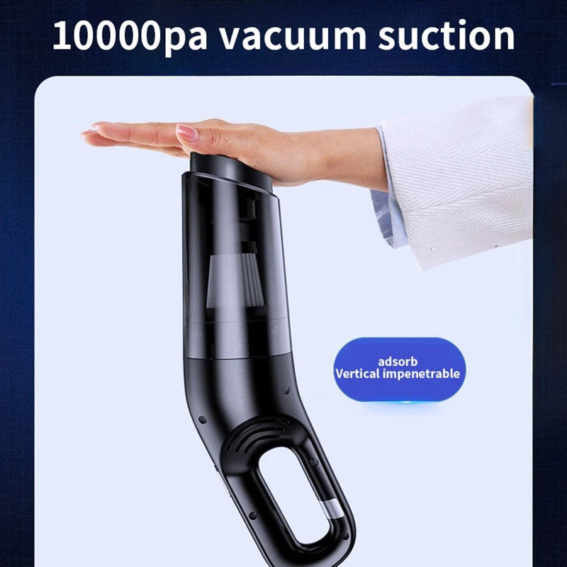 LEIBOO 10000PA Car Vacuum Cleaner Mini Portable Wireless Hand held Cleaner for Home Appliance Powerful Cleaning Machine