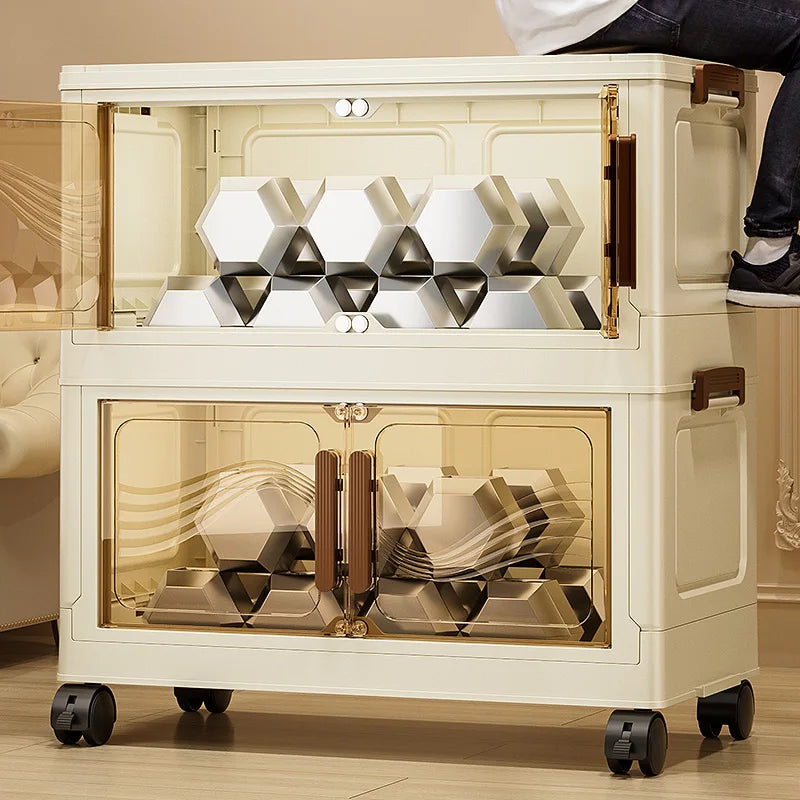 Foldable Storage Box with Clear Door - Spacious, Durable, and Easy-to-Assemble - Ideal for Organizing Clothes, Books, Toys, and