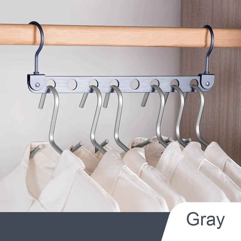 8 Holes Storage Rack for Clothes Hanger Organizer Foldable Rotatable Magic Metal Hangers Storage Rack Wardrobe Space Saver Hook