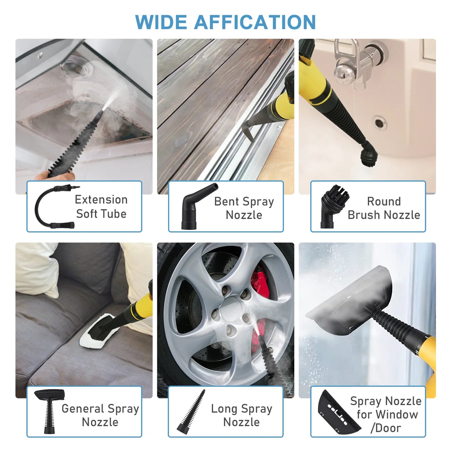 Steam Cleaner 1050W, High Temperature Steam Cleaner, Suitable for Cleanable Areas Such as Kitchens, Bathrooms, Sofas, Bedrooms