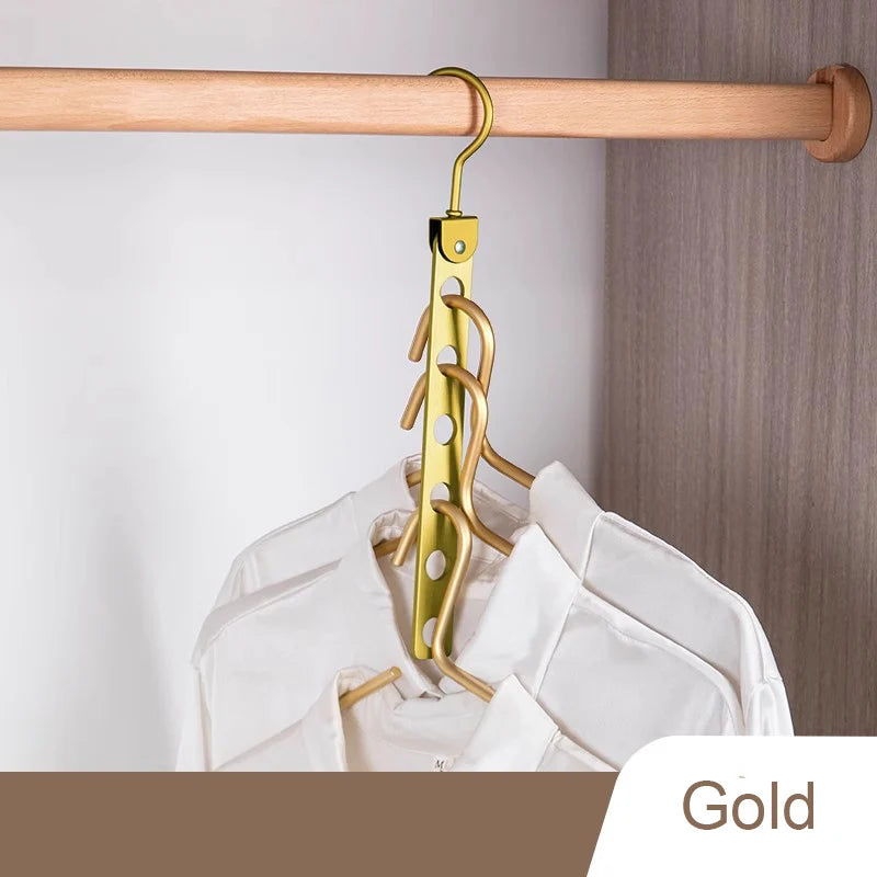8 Holes Storage Rack for Clothes Hanger Organizer Foldable Rotatable Magic Metal Hangers Storage Rack Wardrobe Space Saver Hook