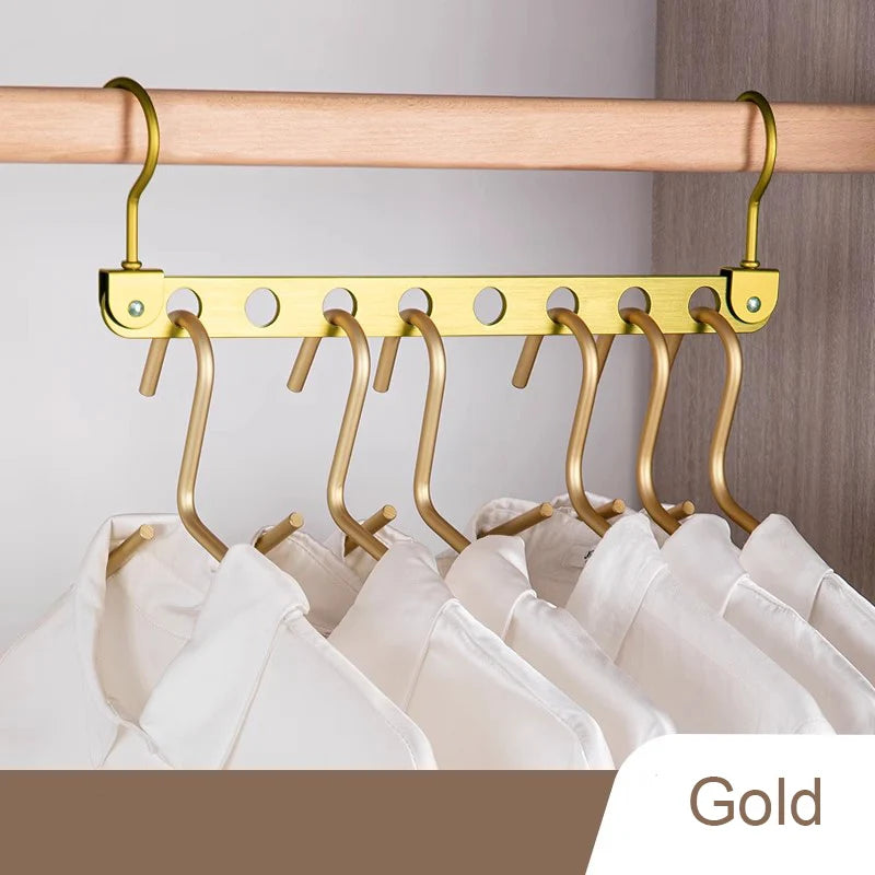 8 Holes Storage Rack for Clothes Hanger Organizer Foldable Rotatable Magic Metal Hangers Storage Rack Wardrobe Space Saver Hook