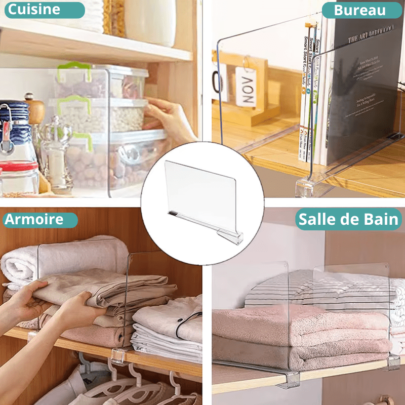 Séparateurs de Placard Acrylique – Organisation Claire & Durable - CLEAN AND SMART