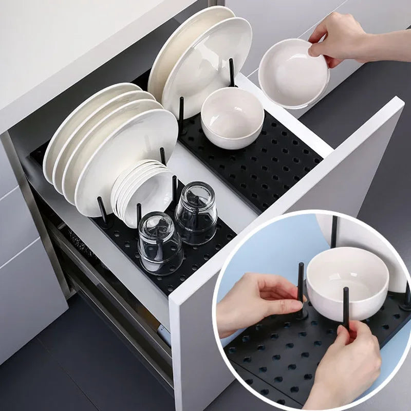 Organisateur de Placard Extensible – Rangement Malin pour la Vaisselle