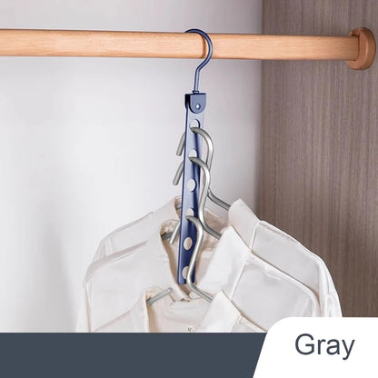 8 Holes Storage Rack for Clothes Hanger Organizer Foldable Rotatable Magic Metal Hangers Storage Rack Wardrobe Space Saver Hook