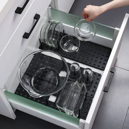 Organisateur de Placard Extensible – Rangement Malin pour la Vaisselle