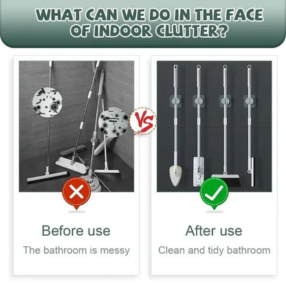 10PCS Wall Mounted Mop Organizer Holder Wall-Mounted Waterproof Mop Storage Rack Broom Hanger Hooks Household Tools