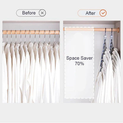 8 Holes Storage Rack for Clothes Hanger Organizer Foldable Rotatable Magic Metal Hangers Storage Rack Wardrobe Space Saver Hook