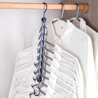 8 Holes Storage Rack for Clothes Hanger Organizer Foldable Rotatable Magic Metal Hangers Storage Rack Wardrobe Space Saver Hook