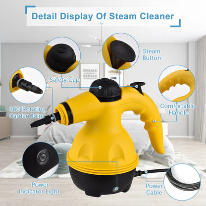 Steam Cleaner 1050W, High Temperature Steam Cleaner, Suitable for Cleanable Areas Such as Kitchens, Bathrooms, Sofas, Bedrooms