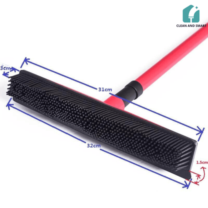 BALAI TÉLESCOPIQUE EN SILICONE POUR NETTOYAGE DE TAPIS - CLEAN AND SMART