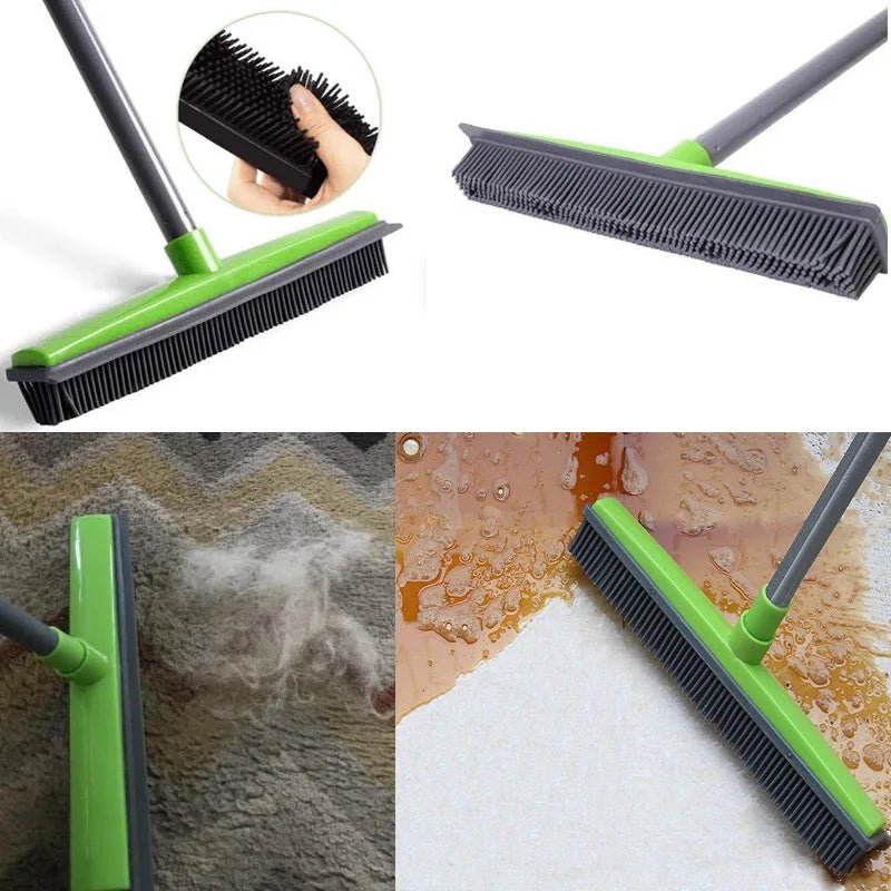 BALAI TÉLESCOPIQUE EN SILICONE POUR NETTOYAGE DE TAPIS - CLEAN AND SMART