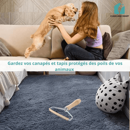 BROSSE ANTI - POILS DOUBLE FACE EN CUIVRE - CLEAN AND SMART