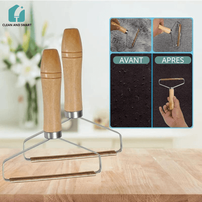 BROSSE ANTI - POILS DOUBLE FACE EN CUIVRE - CLEAN AND SMART