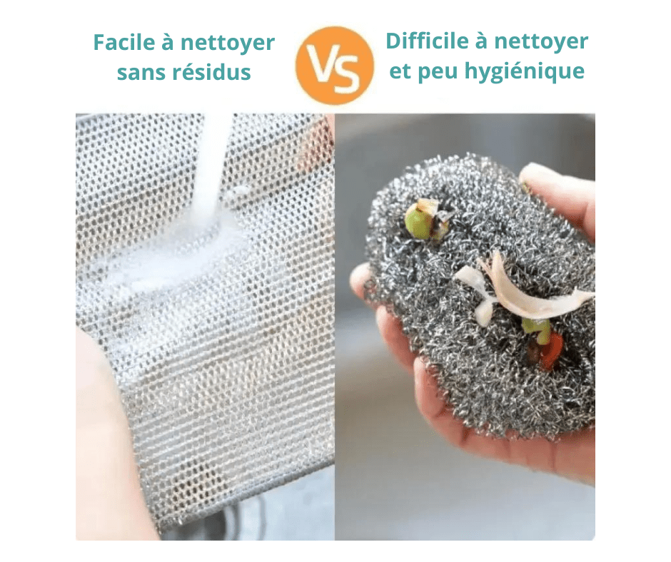 CHIFFON A VAISSELLE EN FIBRE METALIQUE - CLEAN AND SMART