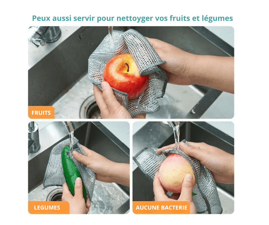CHIFFON A VAISSELLE EN FIBRE METALIQUE - CLEAN AND SMART