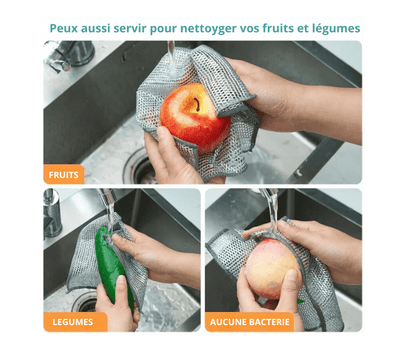 CHIFFON A VAISSELLE EN FIBRE METALIQUE - CLEAN AND SMART