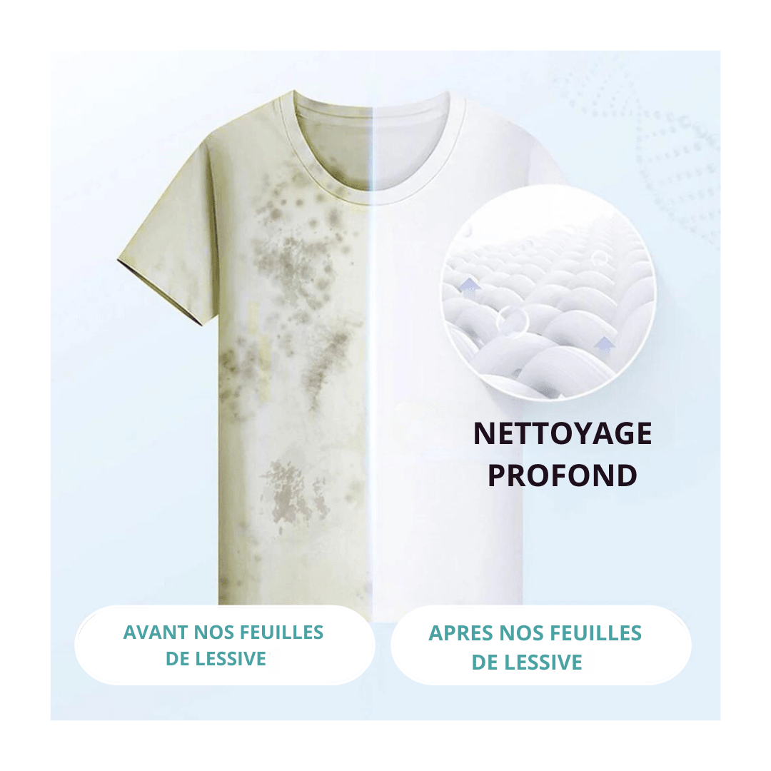 FEUILLE DE LESSIVE HYDROSOLUBLE - CLEAN AND SMART
