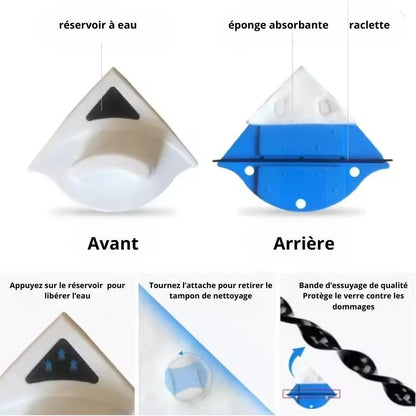 Nettoyeur de vitres magnétique double face - CLEAN AND SMART