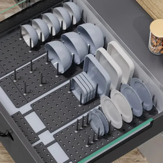 Organisateur de Placard Extensible – Rangement Malin pour la Vaisselle - CLEAN AND SMART