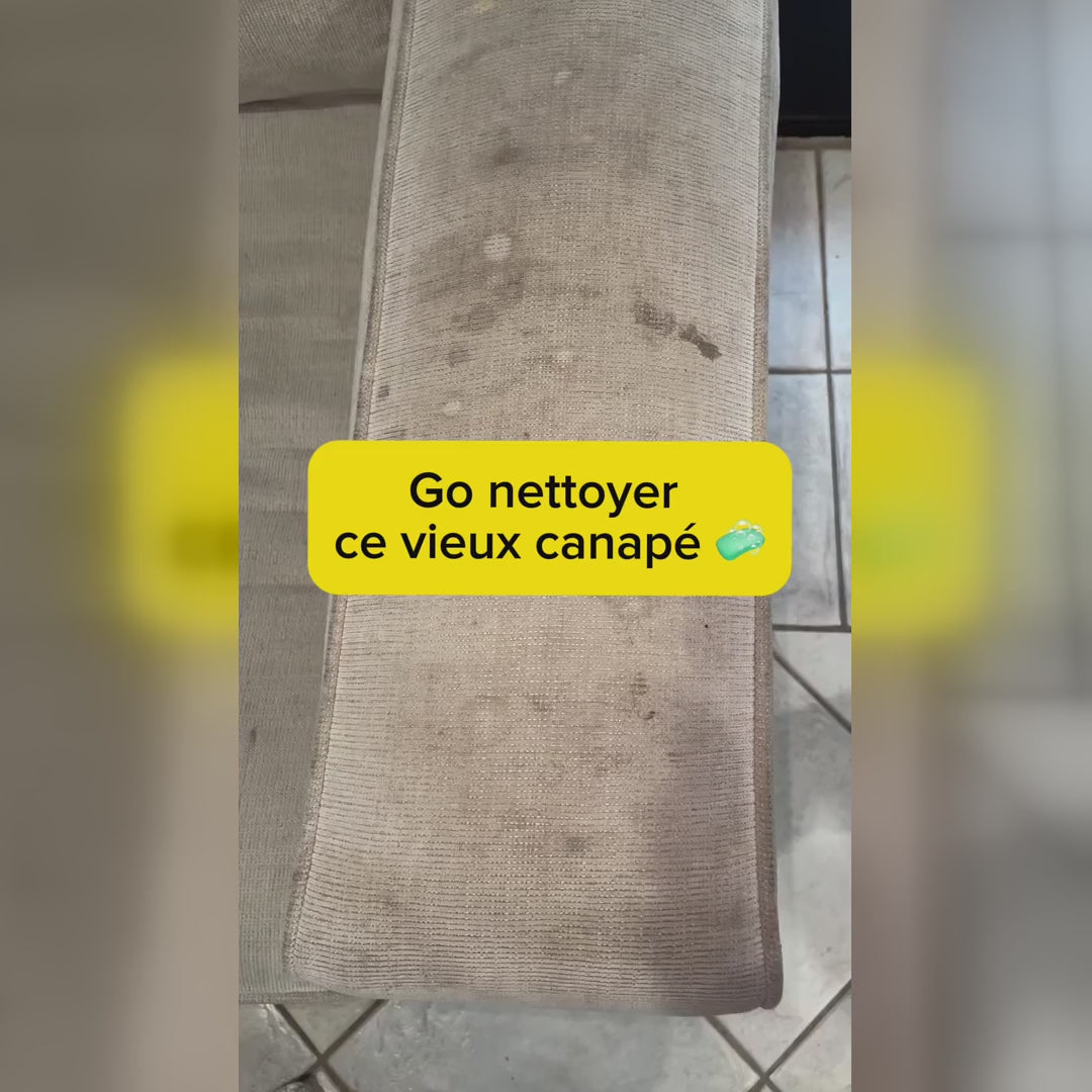 Démonstration nettoyeur vapeur sur canapé