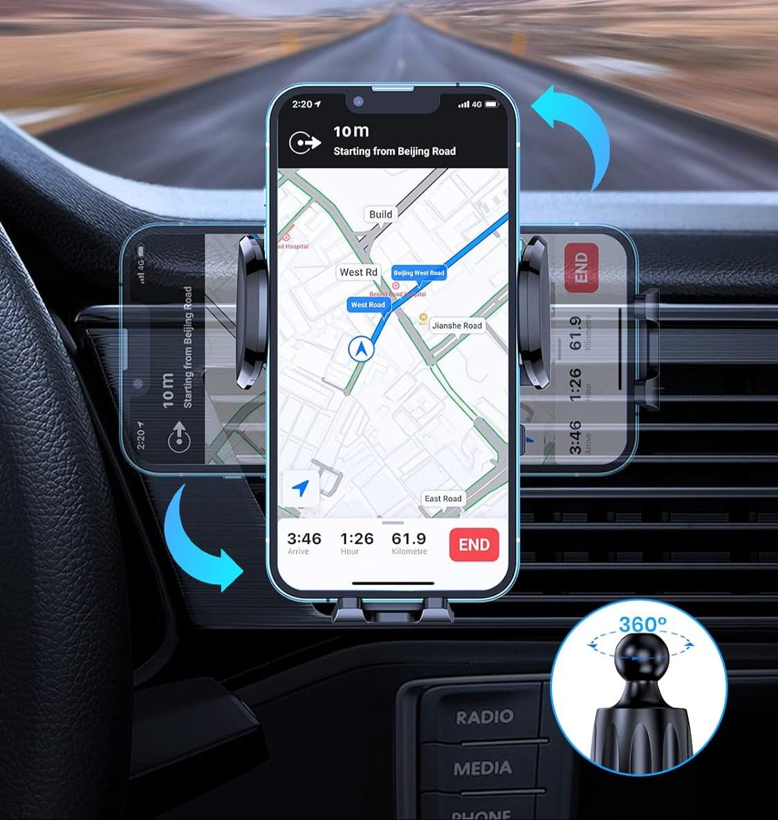 Support de Téléphone Voiture - CLEAN AND SMART